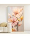 奶油風 花卉 晶瓷面掛畫 裝飾掛畫連鋁畫框 50X70CM